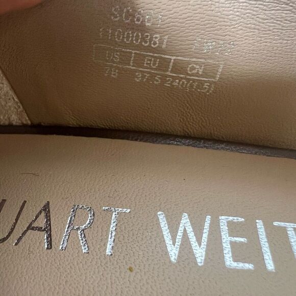 Stuart Weitzman Sleek Flat Gunmetal Silver Pewter Sparkle Glitter Flats NEW! Sz - Picture 9 of 12